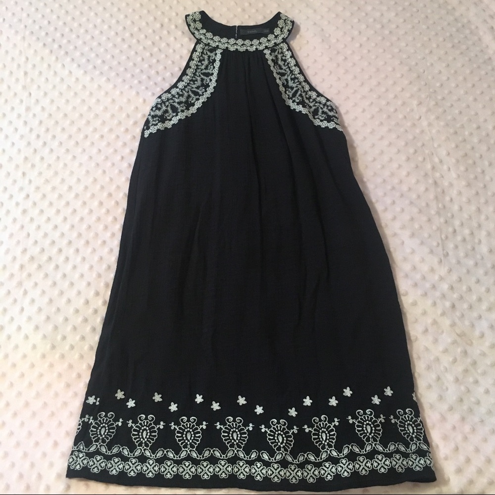 Black & White Embroidered Shift Dress